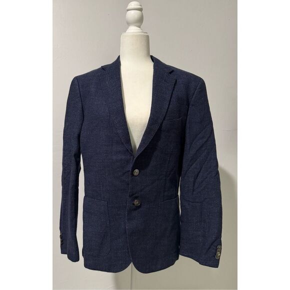 Boss Hugo Boss blue blazer Virgin wool linen blend 42R - Picture 1 of 8